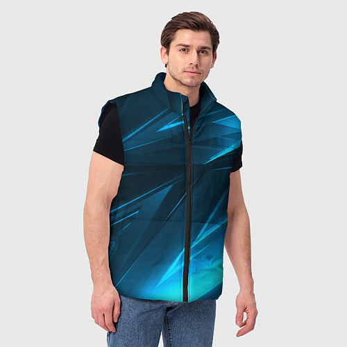 Мужской жилет Geometry stripes neon color / 3D-Черный – фото 3