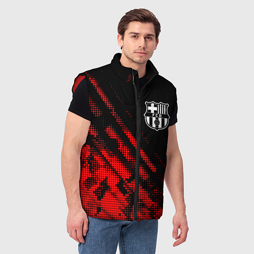 Мужской жилет Barcelona sport grunge / 3D-Красный – фото 3