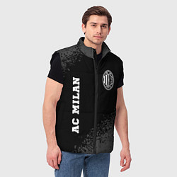 Мужской жилет AC Milan sport на темном фоне вертикально, цвет: 3D-черный — фото 2