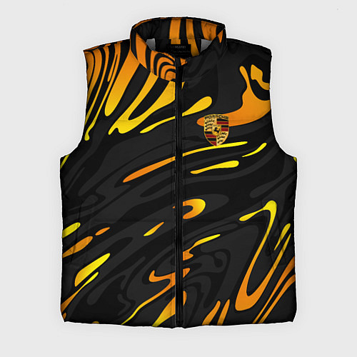 Мужской жилет Porsche - Желтые разводы / 3D-Светло-серый – фото 1