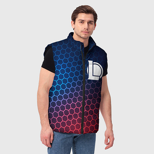 Мужской жилет League of Legends неоновые соты / 3D-Черный – фото 3