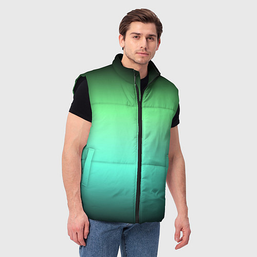Мужской жилет Градиент изумрудно-чёрный / 3D-Черный – фото 3