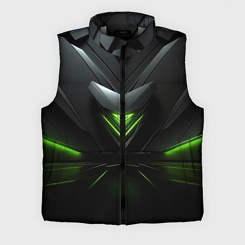 Мужской жилет Яркая зеленая абстрактная конструкция в стиле nvid / 3D-Светло-серый – фото 1