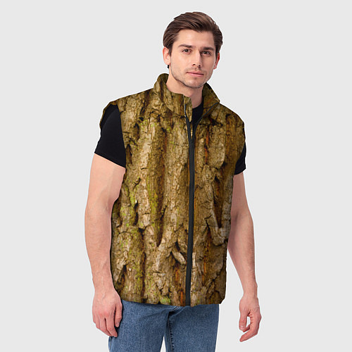 Мужской жилет Кора дерева текстура / 3D-Черный – фото 3