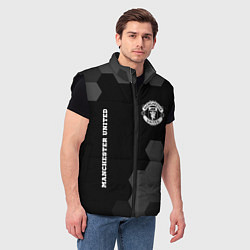 Мужской жилет Manchester United sport на темном фоне вертикально, цвет: 3D-черный — фото 2