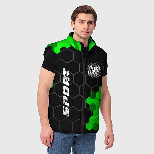 Мужской жилет Chrysler green sport hexagon / 3D-Черный – фото 3