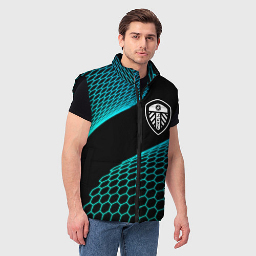 Мужской жилет Leeds United football net / 3D-Черный – фото 3