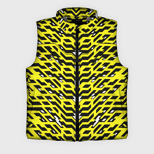Мужской жилет Агрессивный жёлтый паттерн / 3D-Светло-серый – фото 1