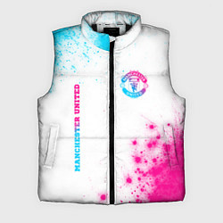 Мужской жилет Manchester United neon gradient style вертикально, цвет: 3D-черный