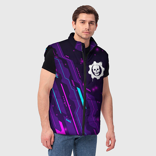 Мужской жилет Gears of War neon gaming / 3D-Черный – фото 3