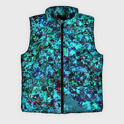 Мужской жилет Абстракция яркий бирюзовый, цвет: 3D-черный