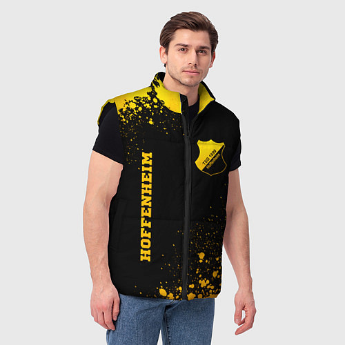 Мужской жилет Hoffenheim - gold gradient вертикально / 3D-Черный – фото 3