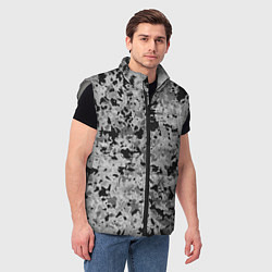 Мужской жилет Чёрно-серый абстракция пятна, цвет: 3D-светло-серый — фото 2