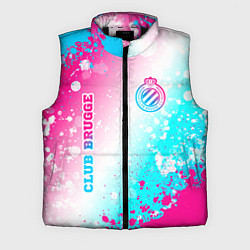 Мужской жилет Club Brugge neon gradient style вертикально, цвет: 3D-черный