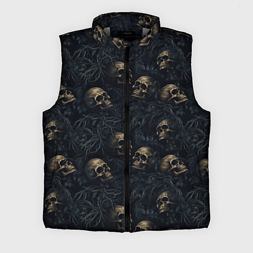 Мужской жилет Черепа в кустах / 3D-Светло-серый – фото 1