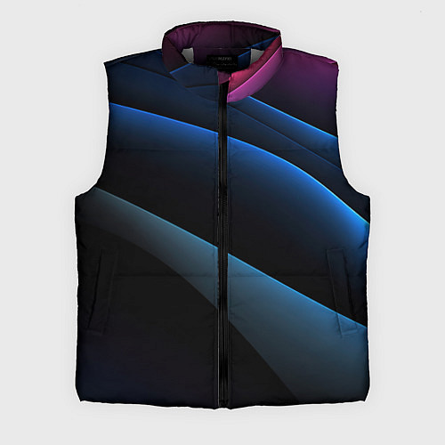 Мужской жилет Синий стильный абстрактный геометрический стиль на / 3D-Светло-серый – фото 1