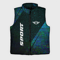 Мужской жилет Mini sport glitch blue, цвет: 3D-черный
