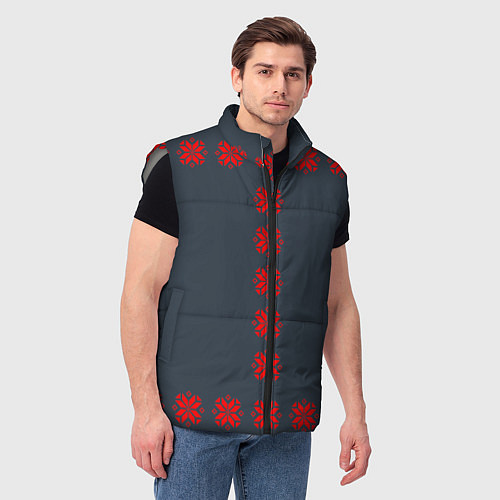 Мужской жилет Этно - темный / 3D-Светло-серый – фото 3
