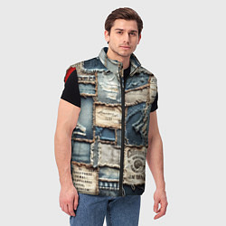Мужской жилет State California - пэчворк, цвет: 3D-красный — фото 2