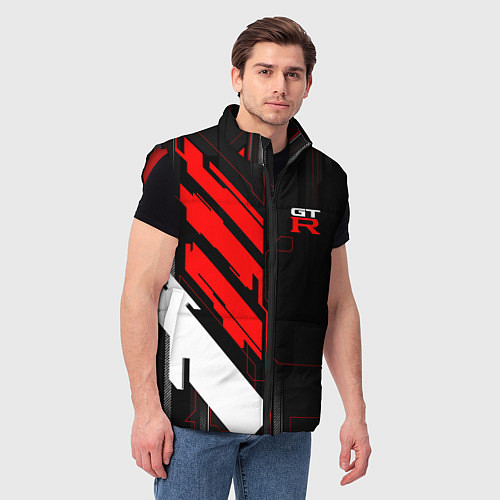 Мужской жилет Nissan GTR - Cyber / 3D-Красный – фото 3