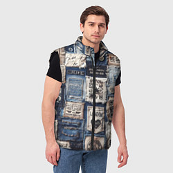 Мужской жилет Пэчворк джинсы из Лондона, цвет: 3D-черный — фото 2