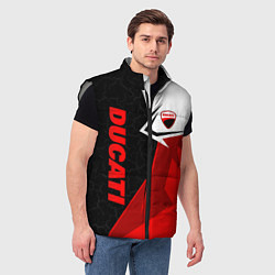 Мужской жилет Ducati moto - красная униформа, цвет: 3D-светло-серый — фото 2