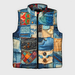 Мужской жилет Vanguard denim patchwork - ai art, цвет: 3D-черный