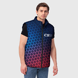 Мужской жилет Counter Strike 2 неоновые соты, цвет: 3D-черный — фото 2