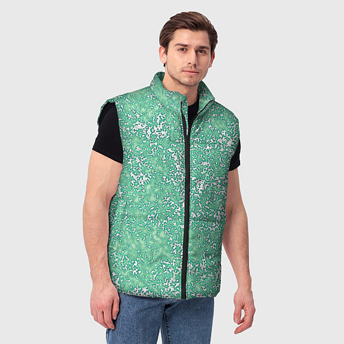 Мужской жилет Текстура изумрудный / 3D-Черный – фото 3