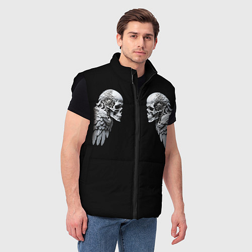 Мужской жилет Skulls and Wings Mechanic / 3D-Черный – фото 3