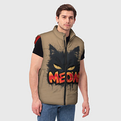 Мужской жилет Силуэт кошки мяу, цвет: 3D-красный — фото 2