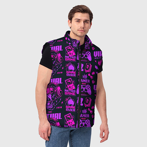 Мужской жилет Virtual reality lettering / 3D-Черный – фото 3