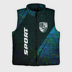 Мужской жилет Porsche sport glitch blue, цвет: 3D-черный
