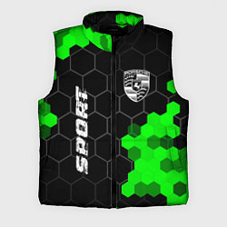 Мужской жилет Porsche green sport hexagon, цвет: 3D-черный