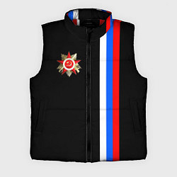 Мужской жилет Великая отечественная - триколор полосы, цвет: 3D-красный