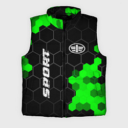 Мужской жилет FAW green sport hexagon, цвет: 3D-черный