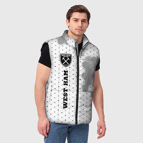 Мужской жилет West Ham sport на светлом фоне по-вертикали / 3D-Черный – фото 3