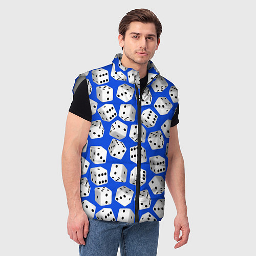 Мужской жилет Игральные кубики узор / 3D-Светло-серый – фото 3