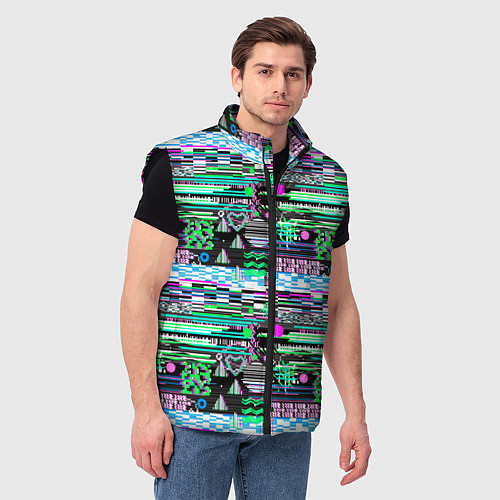 Мужской жилет Abstract color pattern / 3D-Черный – фото 3