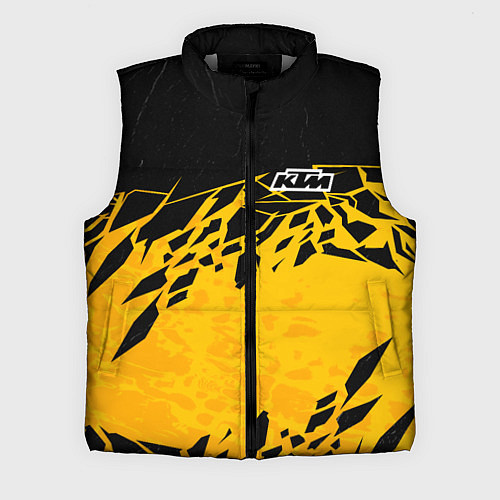 Мужской жилет KTM - оранжевые разломы / 3D-Светло-серый – фото 1