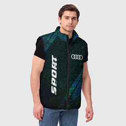 Мужской жилет Audi sport glitch blue, цвет: 3D-черный — фото 2