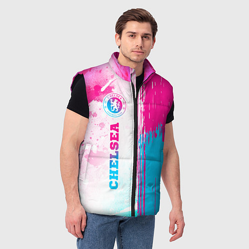 Мужской жилет Chelsea neon gradient style по-вертикали / 3D-Черный – фото 3