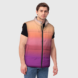 Мужской жилет Абстракция градиент на закате дня, цвет: 3D-черный — фото 2