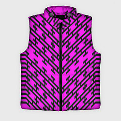 Мужской жилет Чёрные полосы на розовом фоне, цвет: 3D-светло-серый