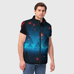 Мужской жилет Пирамиды в космосе абстракции, цвет: 3D-красный — фото 2