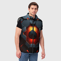 Мужской жилет Конструкция из объемных оранжевых плит, цвет: 3D-светло-серый — фото 2