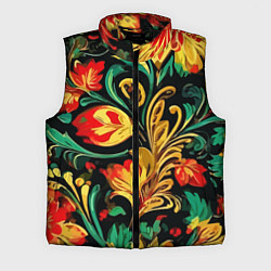 Мужской жилет Хохлома акварель, цвет: 3D-черный