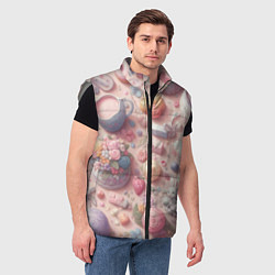 Мужской жилет Акварельный фон в пастельных тонах, цвет: 3D-светло-серый — фото 2