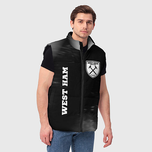Мужской жилет West Ham sport на темном фоне вертикально / 3D-Черный – фото 3
