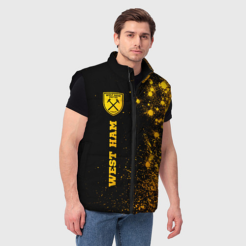 Мужской жилет West Ham - gold gradient по-вертикали / 3D-Черный – фото 3
